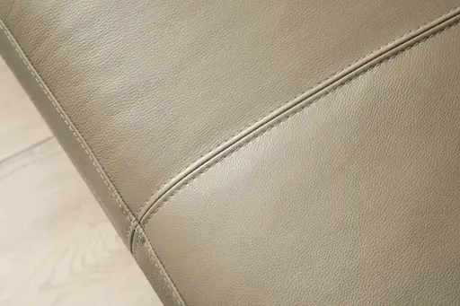 Sofa Helmi - 3-Sitzer, Leder, Cappuccino, Metallkufe