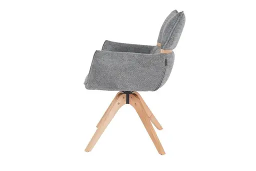 Armlehnstuhl MAROU - drehbar, Stoff, Graublau