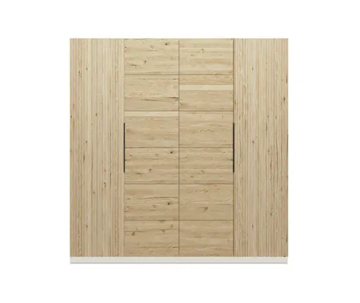 Drehtürenschrank- B ca. 200 cm, Kaschmir, Matt, Eiche, Massiv, Geölt