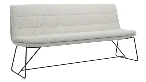 Bank Jukka - B ca. 200 cm, Stoff, Champagner, Kufe, Schwarz