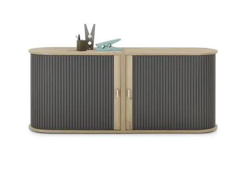 Jalousieschrank - Eiche Nachbildung, Graphit