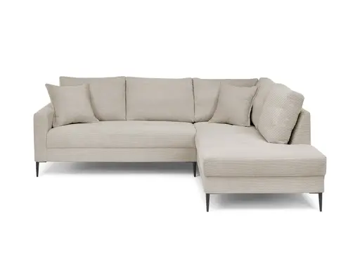 Ecksofa - 3-Sitzer, Ecke rechts, Stoff, Beige