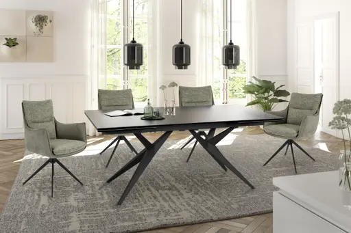 Armlehnstuhl MANDY - drehbar, Stoff, Grün