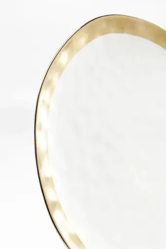 Platzteller- D ca. 38 cm, Porzellan, glasiert, Weiß, Gold