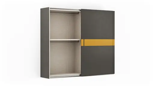 Schiebetürenschrank Loretto - B ca. 280 cm, Lack matt, Anthrazit