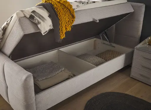 Boxbett- Liegefläche ca. 180x200 cm, Stoff, Creme