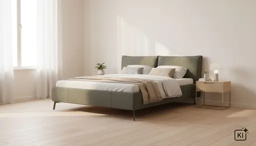 Bettgestell Coria - Liegefläche 180x200 cm, Stoff, Olive