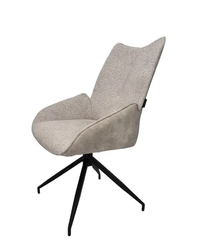 Stuhl MAUREEN - drehbar, Stoff, Creme