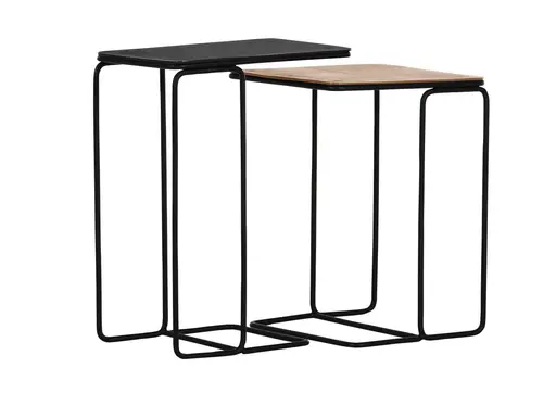 Beistelltisch-Set Harold & Maude -LBH ca. 31x46x62 cm, Metall, Schwarz