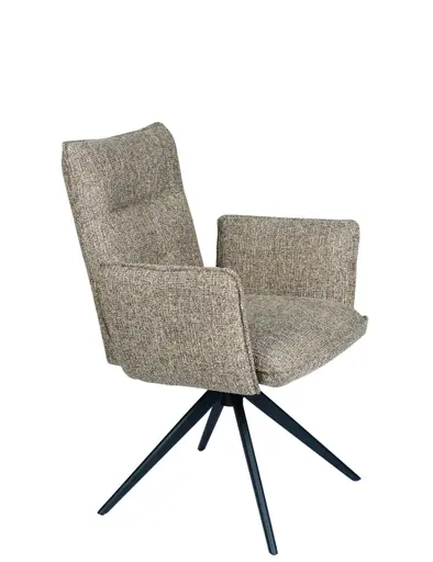 Armlehnstuhl MARCIA - drehbar, Stoff, Braun