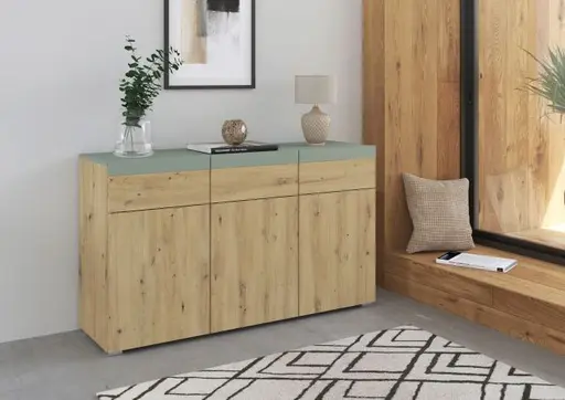 Kommode ROMANA- Eiche Dekor, Salbei