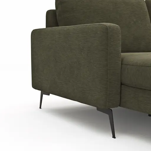 Wohnlandschaft Enna - Longchair links, 2,5-Sitzer, Ecke rechts, Stoff, Olive
