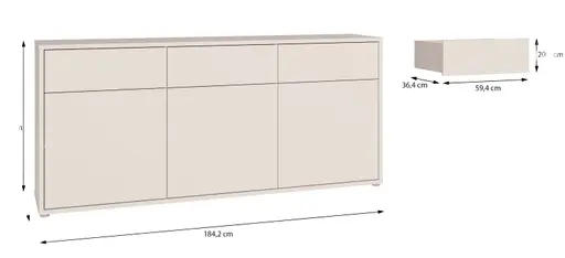 Sideboard FAID- B ca. 184 cm, Sand
