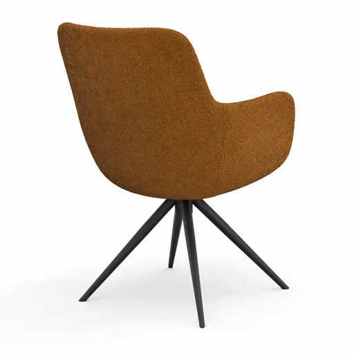 Armlehnstuhl Mis Legere - Boucle, Kurkuma, Stativ, Anthrazit