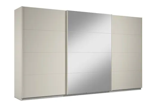 Schwebetürenschrank RIVASA- B ca. 361 cm, Champagner, Spiegel