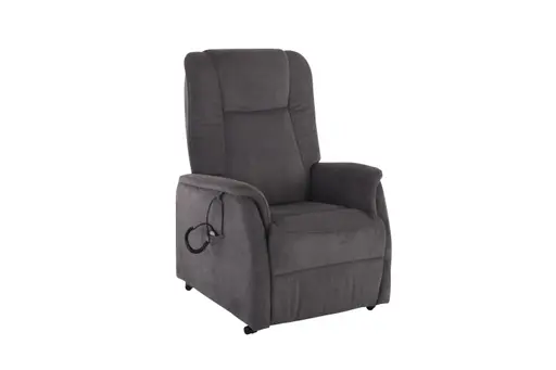 TV-Sessel MANDO - Aufstehhilfe, Relaxfunktion, Kopfteilverstellung, Stoff, Grau