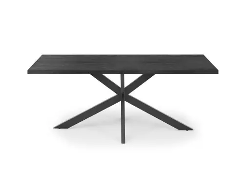 Esstisch - LB ca. 200x100 cm, Schwarzstahl, Schwarz