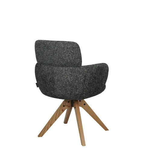 Armlehnstuhl MANJA - drehbar, Stoff, Graublau