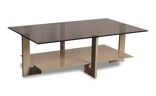 Couchtisch - LB ca. 100x60 cm, Bronze, Cremeweiß