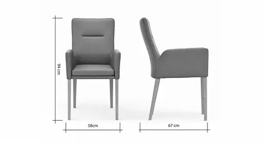 Armlehnstuhl 3190 - Leder, Anthrazit