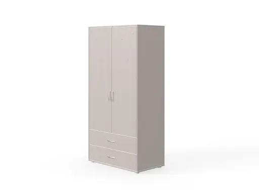 Kleiderschrank- B ca. 101 cm, Kiefer, Massiv, Hellgrau