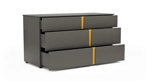 Kommode Loretto - BHT ca. 127x70x51 cm, Lack matt, Anthrazit