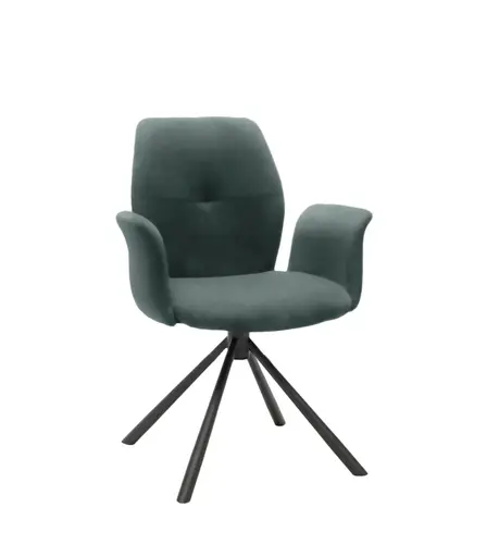 Armlehnstuhl MANOA - drehbar, Stoff, Petrol