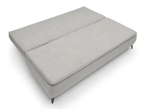 Sofa JANIN - 2-Sitzer, Schlaffunktion mit Bettkasten, Stoff, Grau