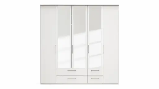 Drehtürenschrank Viana - B. ca. 225 cm, Lack, Weiß