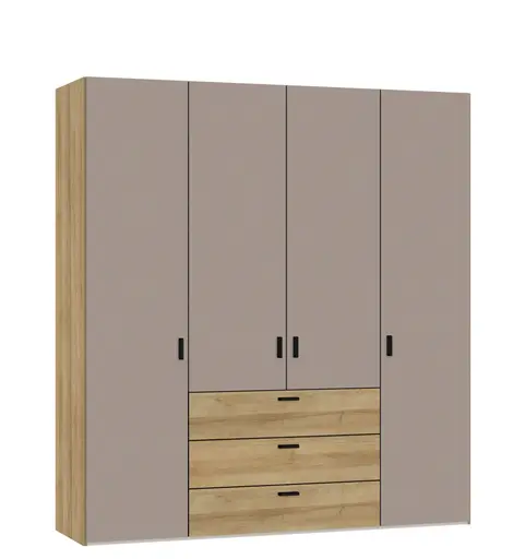 Drehtürenschrank JOIN IT- B ca. 202 cm, Eiche Dekor, Nougat
