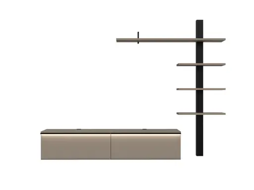 Hängeelement - mit Beleuchtung, B ca. 174 cm, Basalt