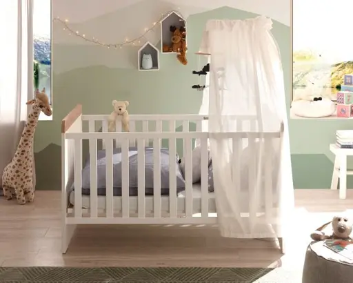 Babybett - Liegefläche ca. 70x140 cm, Anderson Pine Nachbildung, Artisan Eiche Nachbildung