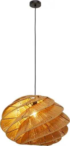 Hängeleuchte- DH ca. 56x37 cm, Rattan, Schwarz