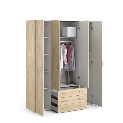 Drehtürenschrank- B ca. 154 cm, Eiche Dekor