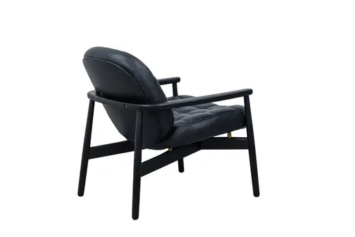 Loungesessel Frost - Leder, Schwarz