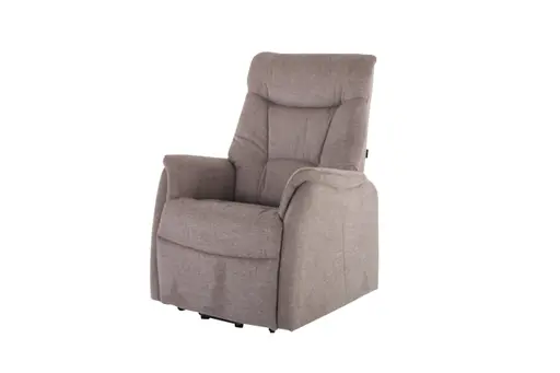 TV-Sessel MALEK - Aufstehhilfe, Relaxfunktion, Kopfteilverstellung, Stoff, Hellbraun