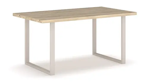 Esstisch - LB ca. 180x100 cm, Eiche bianco massiv geölt, Kreidefarben