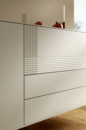 Sideboard Colore - B ca. 200 cm, Lack, Weiß