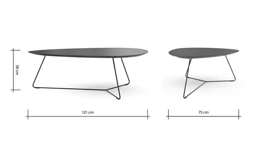 Couchtisch Fano - LBH ca. 121x75x38 cm, Fenix, Aubergine