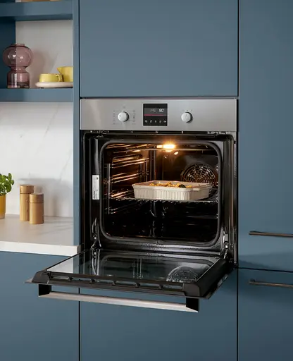 Inselküche 51.230 13 525, Stahlblau matt