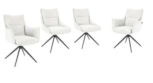 Stuhl MANDY - drehbar, Stoff, Silbergrau