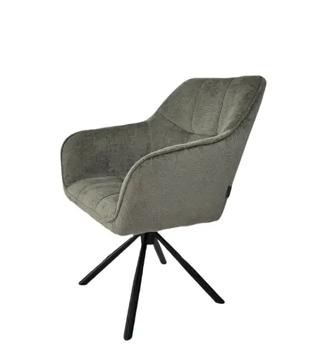 Armlehnstuhl MARLE - drehbar, Stoff, Grün