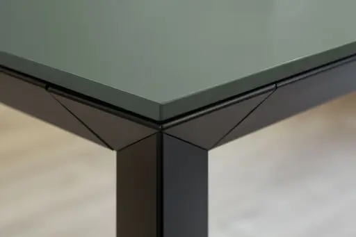 Esstisch Hakon - ausziehbar, LB 180x90 cm, Fenix, Salbei, Gestell Schwarz