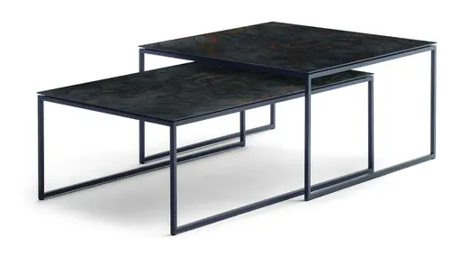 Couchtisch - LBH ca. 75x75x42 cm, Dekton, Dunkelbraun