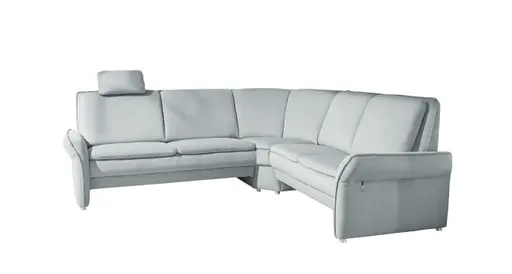 Polstergarnitur EM Sanna - mit Kopfstütze, Stoff, Blau