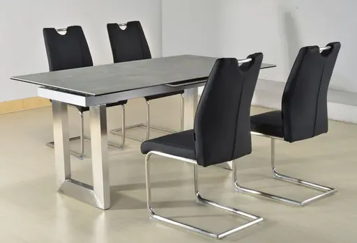 Freischwinger MICHI - Leder, Schwarz