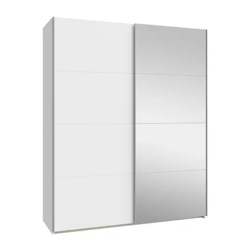 Schwebetürenschrank FREDDY 2- B ca. 170 cm, Weiß, Spiegel