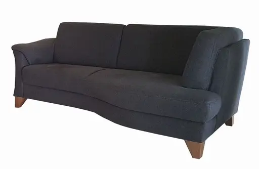 Sofa - 3-Sitzer mit geschwungener Sitzfläche, Stoff, Anthrazit