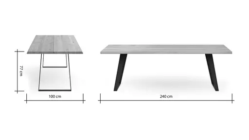 Esstisch Talara Lina - LB ca. 240x100cm, Wildeiche Natur