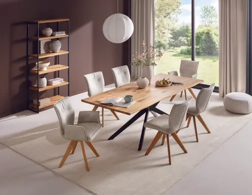 Esstisch Nayara - LB ca. 220x100 cm, Münsterland-Eiche massiv, geölt